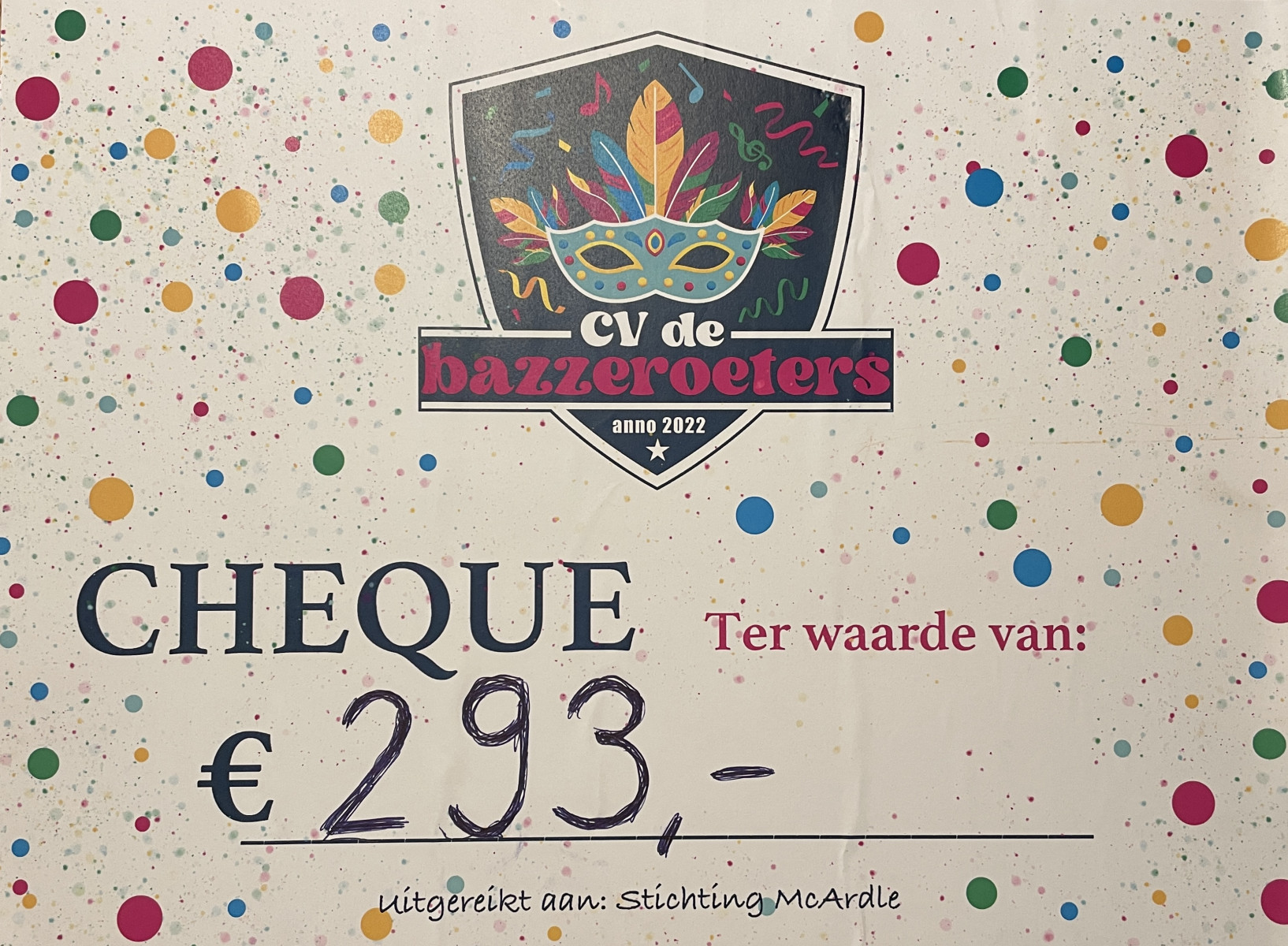 Carnavalsactie voor Stichting McArdle 🎭